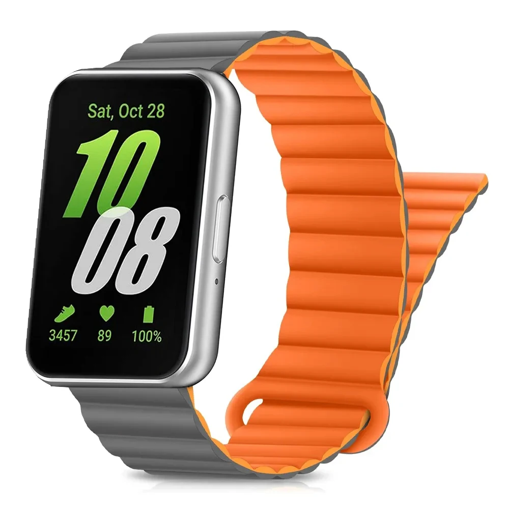 Magnetic Silicone Loop Strap For Samsung Galaxy Fit 3 Smartwatch Bracelet Belt Wristband For Samsung Galaxy Fit 3 Accessories