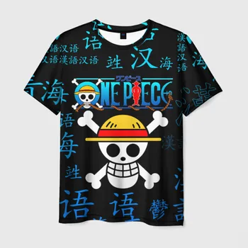 Мужская футболка 3D ONE PIECE / ВАН ПИС / ИЕРОГЛИФ