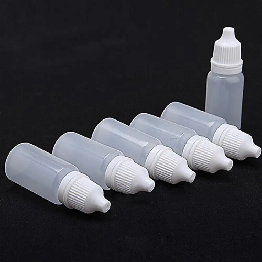 5PCS 5ml/10ml/15ml/20ML/30ML/50ML/100ML Empty Plastic Squeezable Dropper Bottles Eye Liquid Dropper Refillable Bottle 5