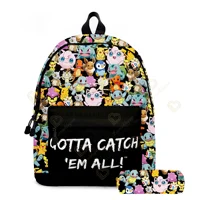 2 pz/set Anime Pikachu Pokemon Stampa Zaino Scuola Pikachu Ragazzi Ragazze Moda Laptop Zaino di Grande Capacità per I Regali 40
