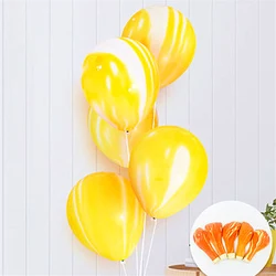 Colorful Agate Marble Latex Balloons - 12 Inch Party Decorations for Weddings, Birthdays, and Baby Showers (5pc gold)