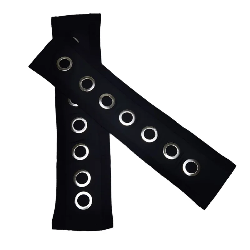 Ice Arm Sleeves Arm Sleeves Women Black Gothic Arm Warmers Outsleeves Lady Ninja Sleeves Stretch Hip-hop Harajuku Y2K Metal Eyelet Hollow Out Mittens