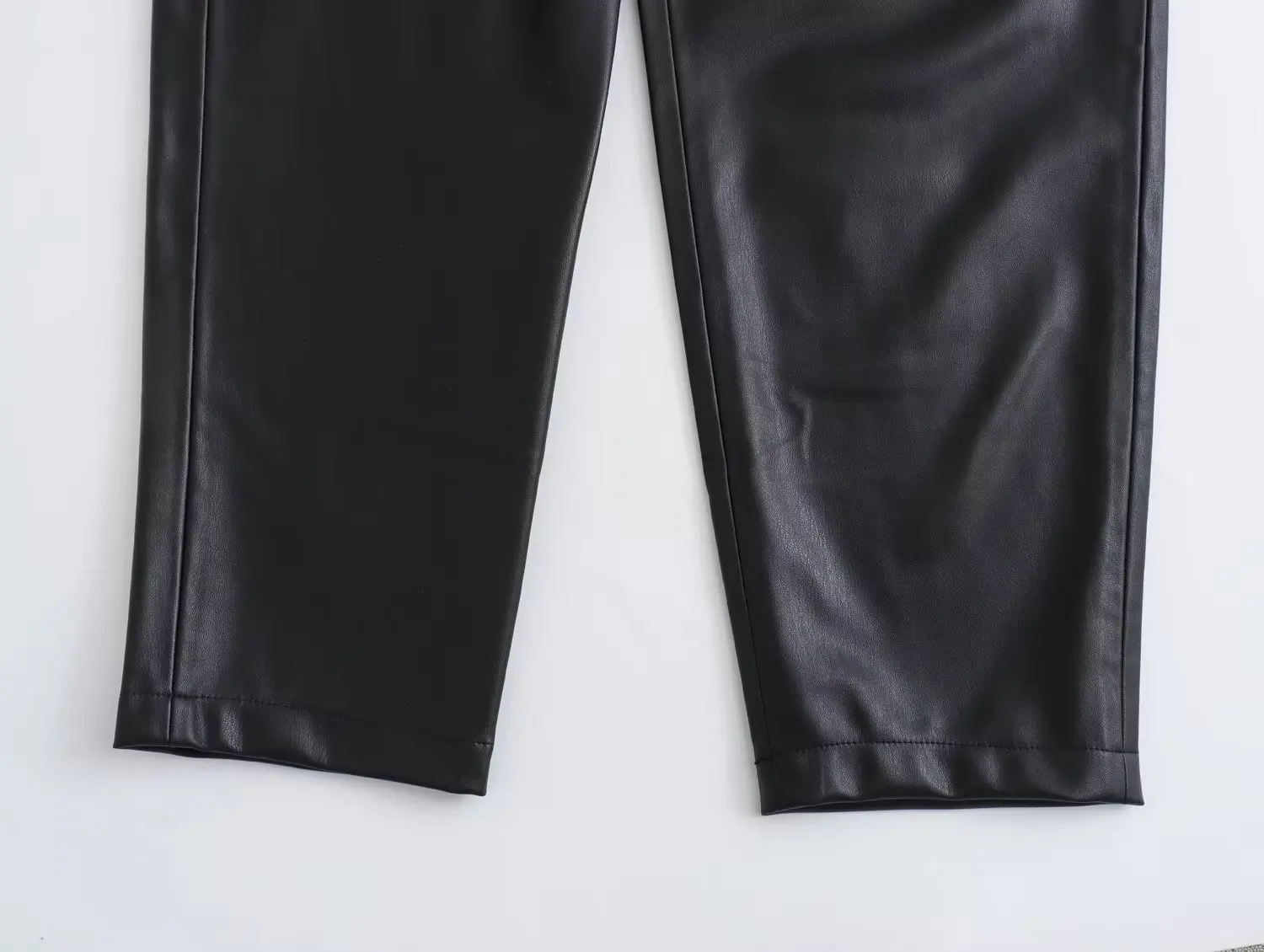 Jenny&Dave Autumn and Winter Fashion Ladies Casual Pants High Waist Drawstring British New Women's Plush Leather Pants Women