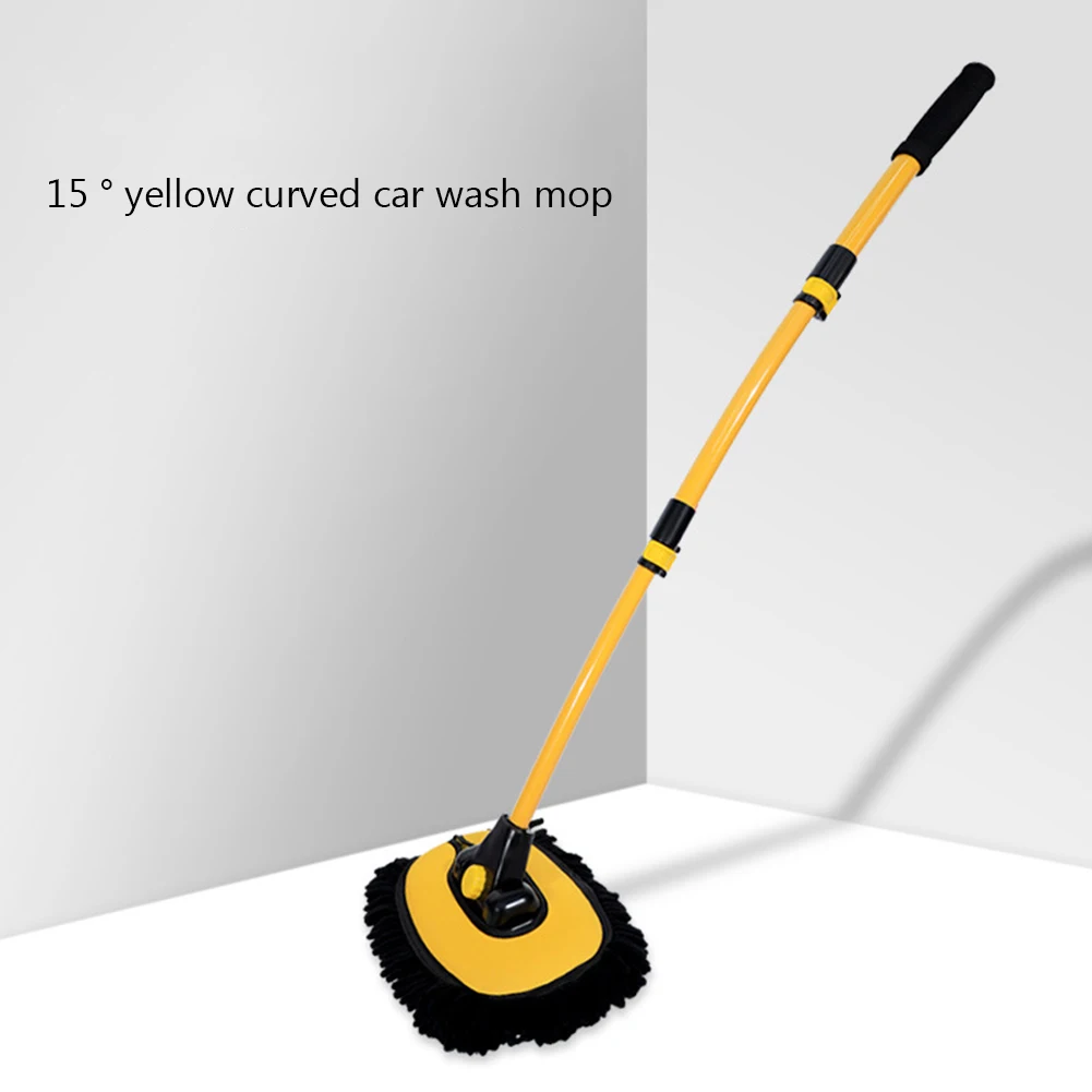 Car Window Cleaning Maintenance Brush Soft Hair Telescopic Curved Rod For Auto Roof Window