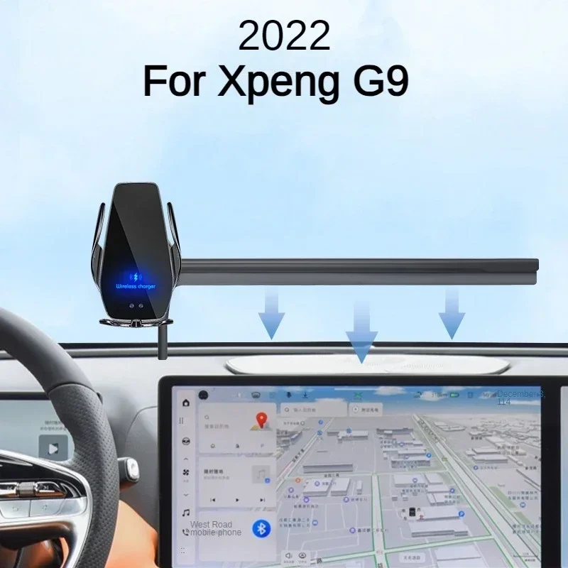 

2022 For Xpeng G9 Car Screen Phone Holder Wireless Charger Navigation Modification Interior 14.96 Inch Size
