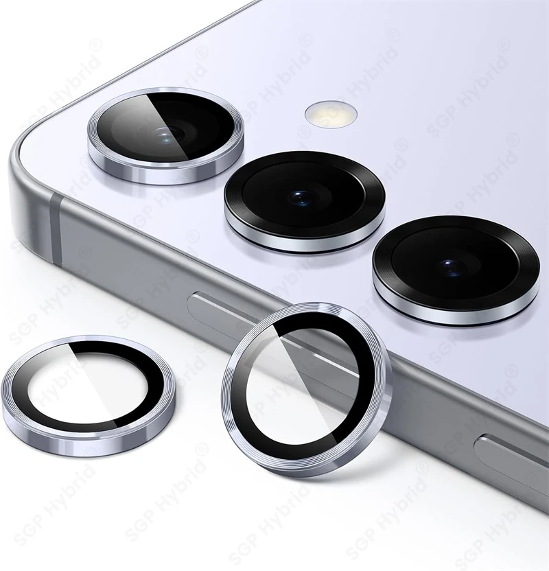 Aluminum Alloy Ring Camera Protectors with 9H Glass Rear Metal Lens Cap