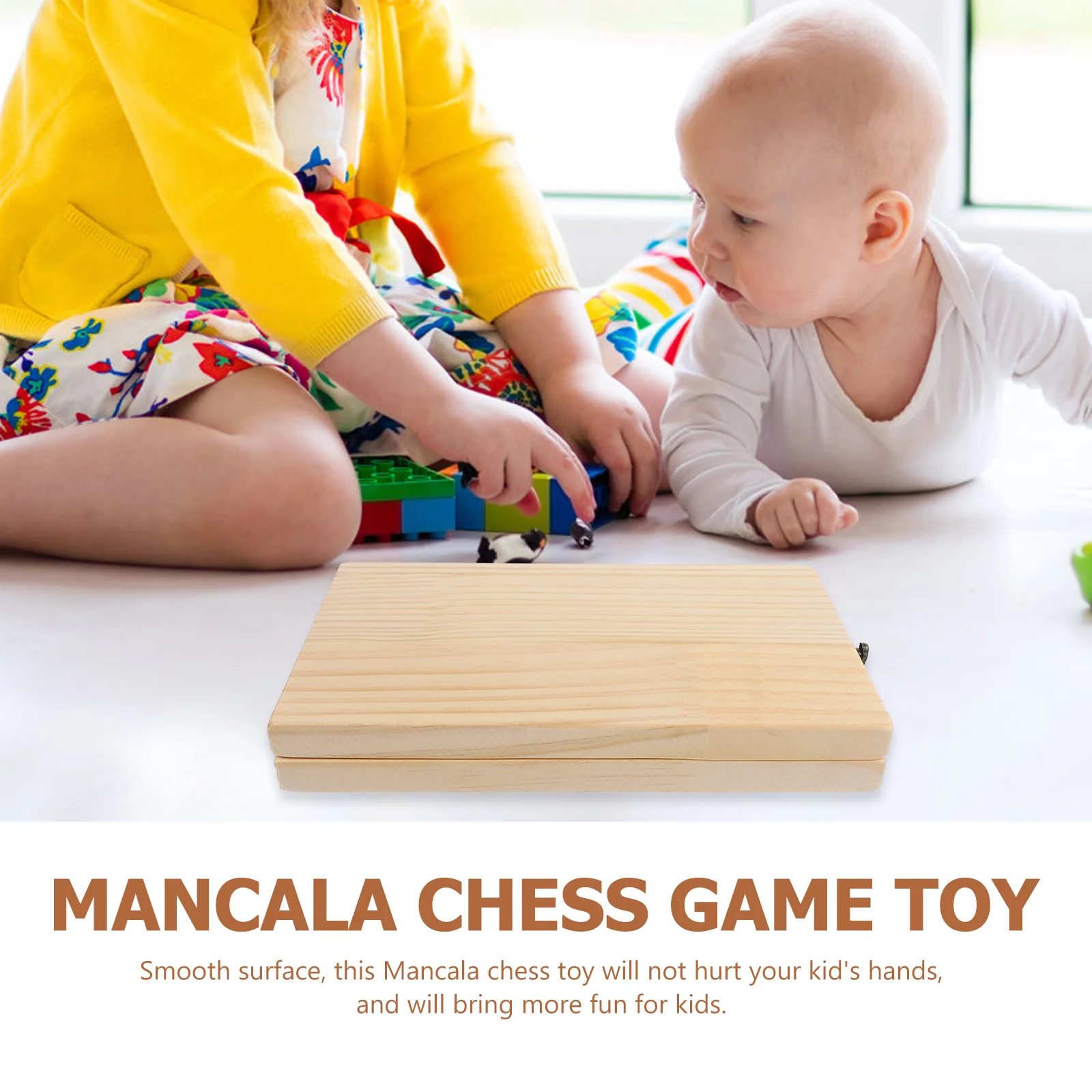 Foldable Wooden Mancala Gemstone Chess Toy 1Set
