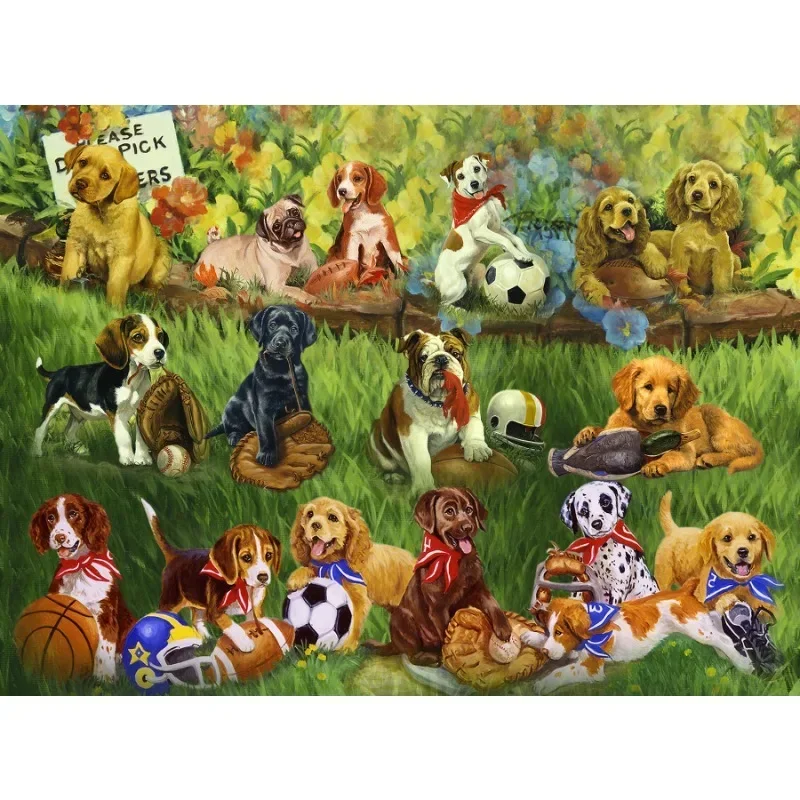 69*51cm 1000PCS Paper Jigsaw Puzzle Pet Garden Animals Painting Educational Entertainment Adult Children Toys Christmas Gift 2