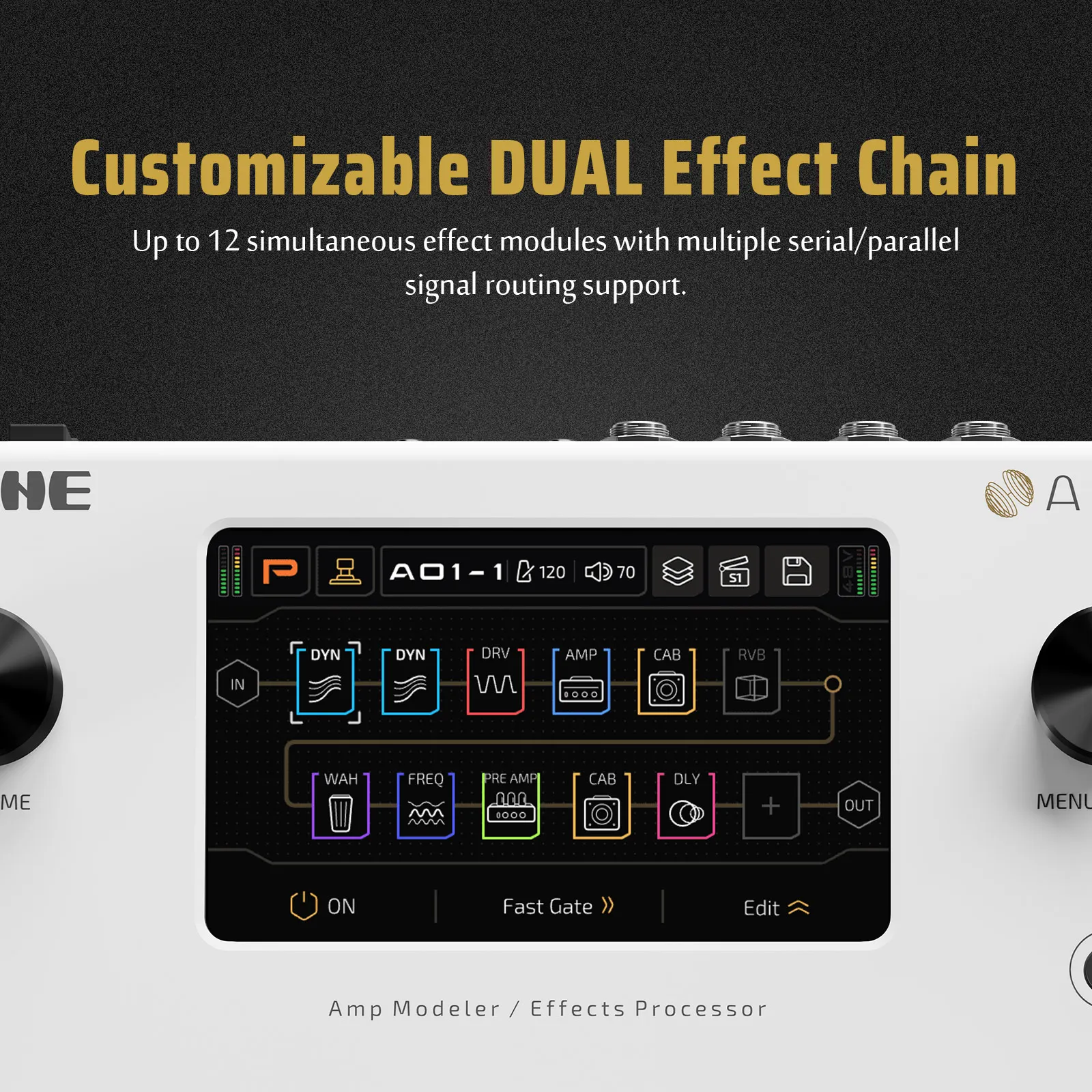 New Ampero II Touch Screen Guitar Bass Amp Modeling Multi-Effects Pedal Dual Eff
