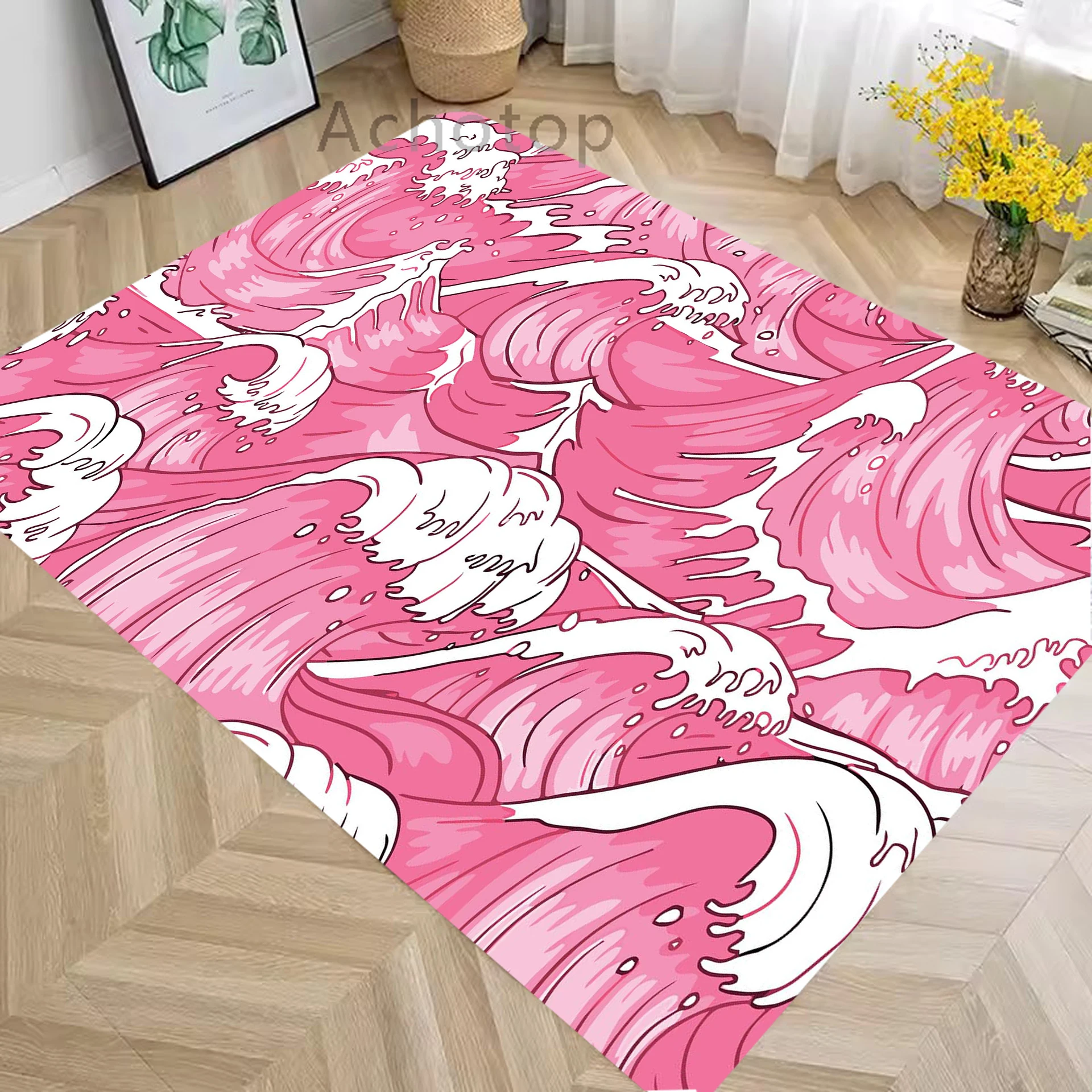 

Diatom Living Room Floor Mat Great Wave Off Carpet for Living Room Rug Bed Room Floor Anti-slip Home Decor Rugs Home Decor Rugs