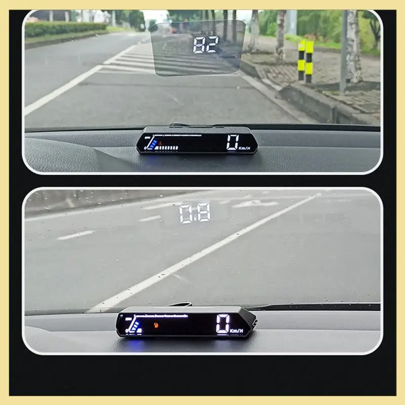 1 Piece S100 Dual Display HUD Head-Up Display Black Plastic Vehicle Instrument Transmission Oil Temperature Monitoring