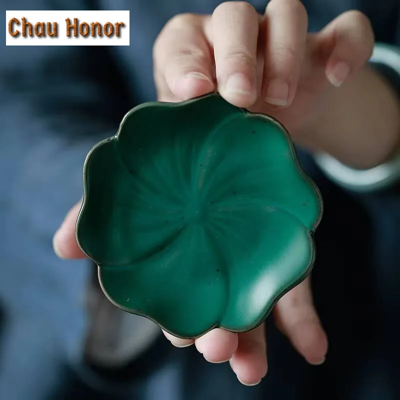 2pcs /Set Japanese Style Turquoise Coarse Ceramic Coaster Household Anti Scalding Tea Holder Thermal Insulation Pad Accessories