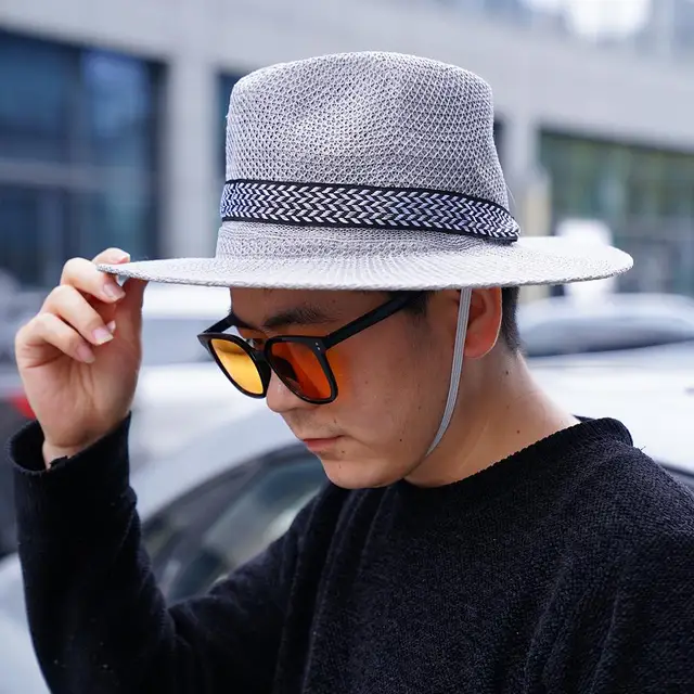 One Piece CAPPELLO Di PAGLIA PANAMA UOMO Tesa Larga, Traspirante