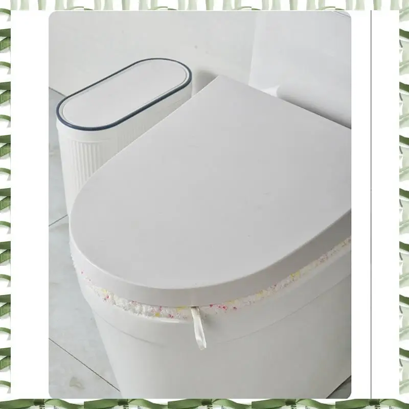 4 Piece Thicker Winter Warm Toilet Seat Cover Mat Bathroom Toilet Pad Cushion Polyester With Handle Soft Washable Closestool