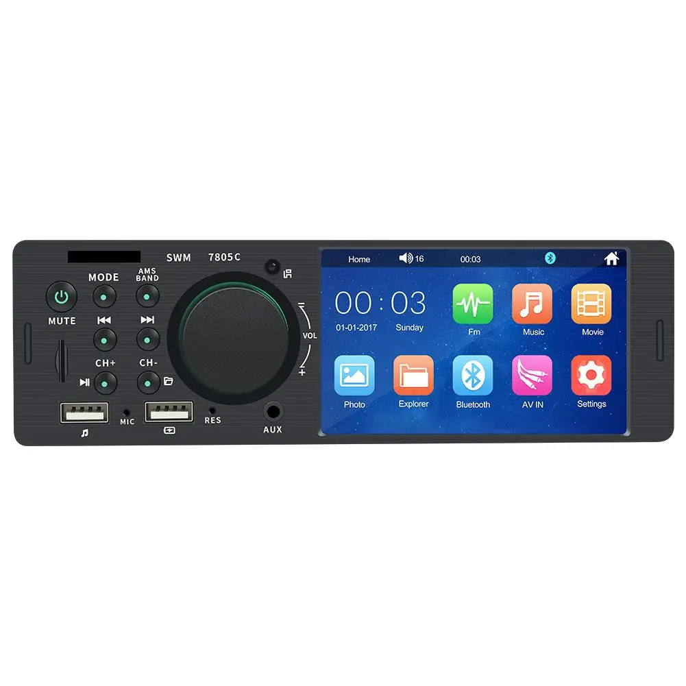 Car Radio 1 Din 4.1'' Touch Screen Stereo MP5 Player Bluetooth MP3 Player FM Radio USB Autoradio With Remote Control AUX DuoDton
