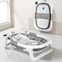 Foldable Baby Bathtub with Cushion and Thermometer