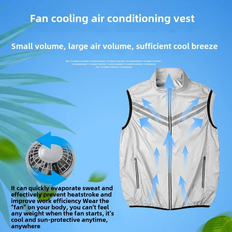 Meichoon Uniseks koelvest met capuchon met 2 ventilatoren die via USB oplaadbaar en waterdicht zijn, Blauw, S-M Meichoon Uniseks koelvest met capuchon met 2 ventilatoren die via USB oplaadbaar en waterdicht zijn, Blauw, S-M