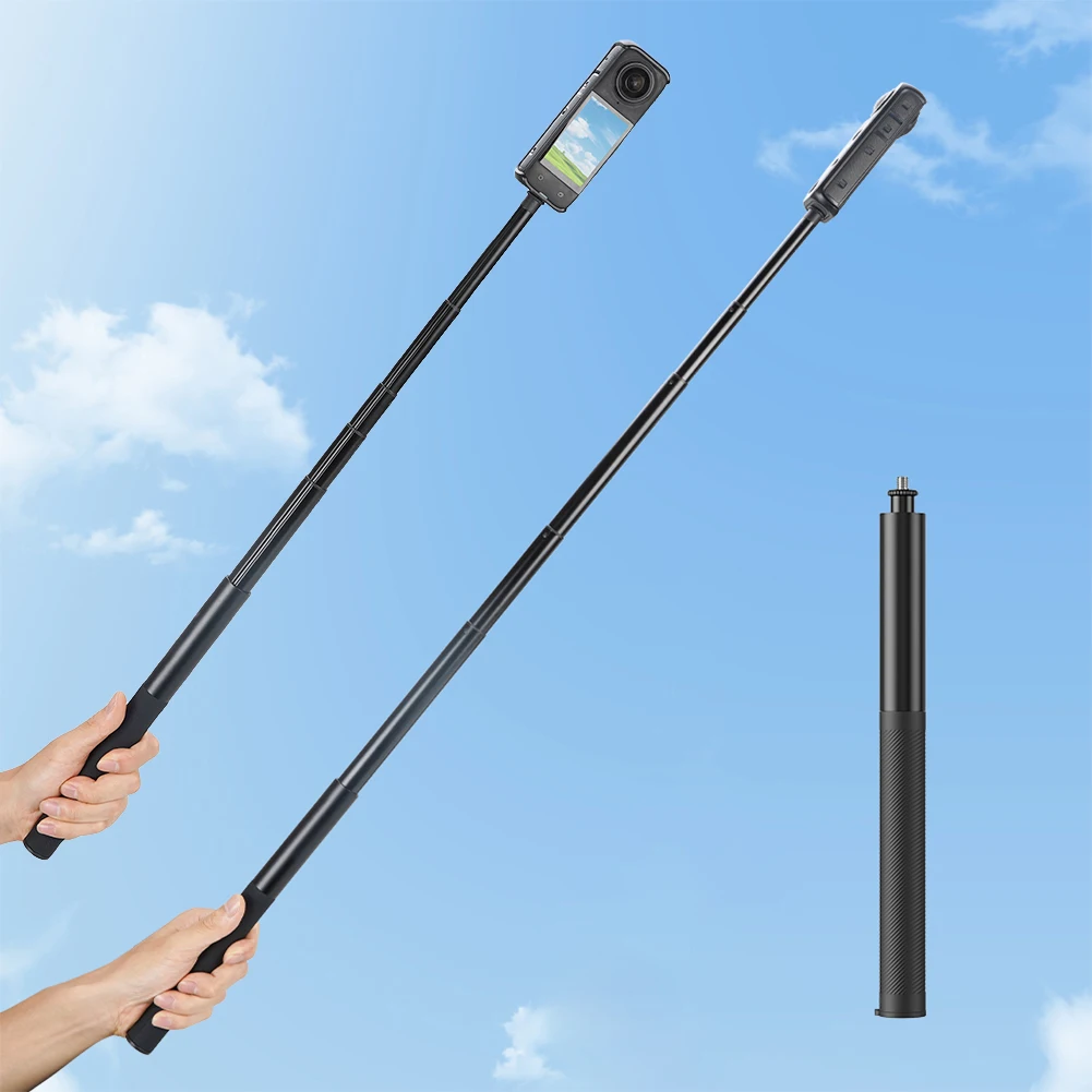 Adjustable Extension Pole 1/4 Inch Screw Invisible Selfie Stick Lightweight Extended Monopod for Panoramic Camera Action Camera