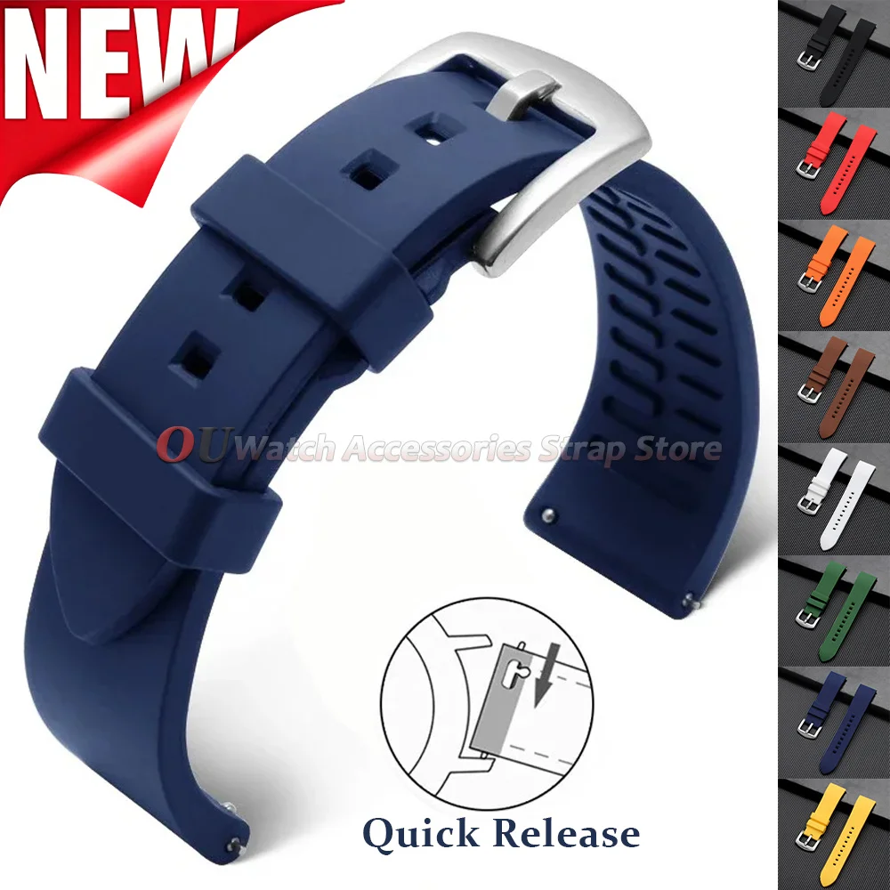 Sport Silicone Waterproof Watch Band - Versatile Rubber Strap
