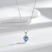 925 argent Sterling rouge Greem bleu coeur Zircon cou chaîne pendentifs colliers pour femmes bijoux de luxe accessoires Argent 925 4