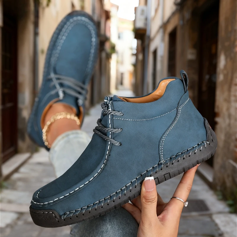 Brown Classic Shoes for Women Soft-soled Breathable Outdoor Women Retro Big Size Single Shoes Handmade Leather Loafers for Women