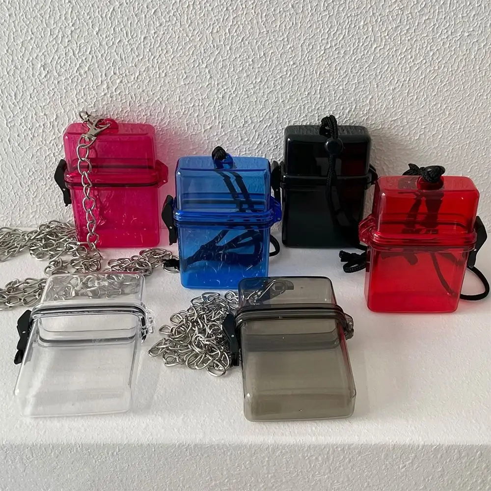 Acrylic Photo Card Holder Waterproof Transparent 3 Inch Idol Protective Storage Box With Hang Rope Organizer