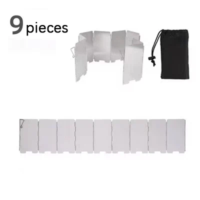 8/9/10 Platten Klappbarer Windschutz Camping Gasherd Outdoor Brenner Aluminiumlegierung Grill Winddicht für Wandern Picknick – Detail 3