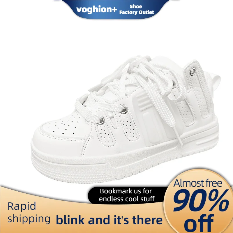 Xu Lingchao Brand Thick Sole Contrast Bread Chic College Couple Sports Board Small White Shoes_voghion.com