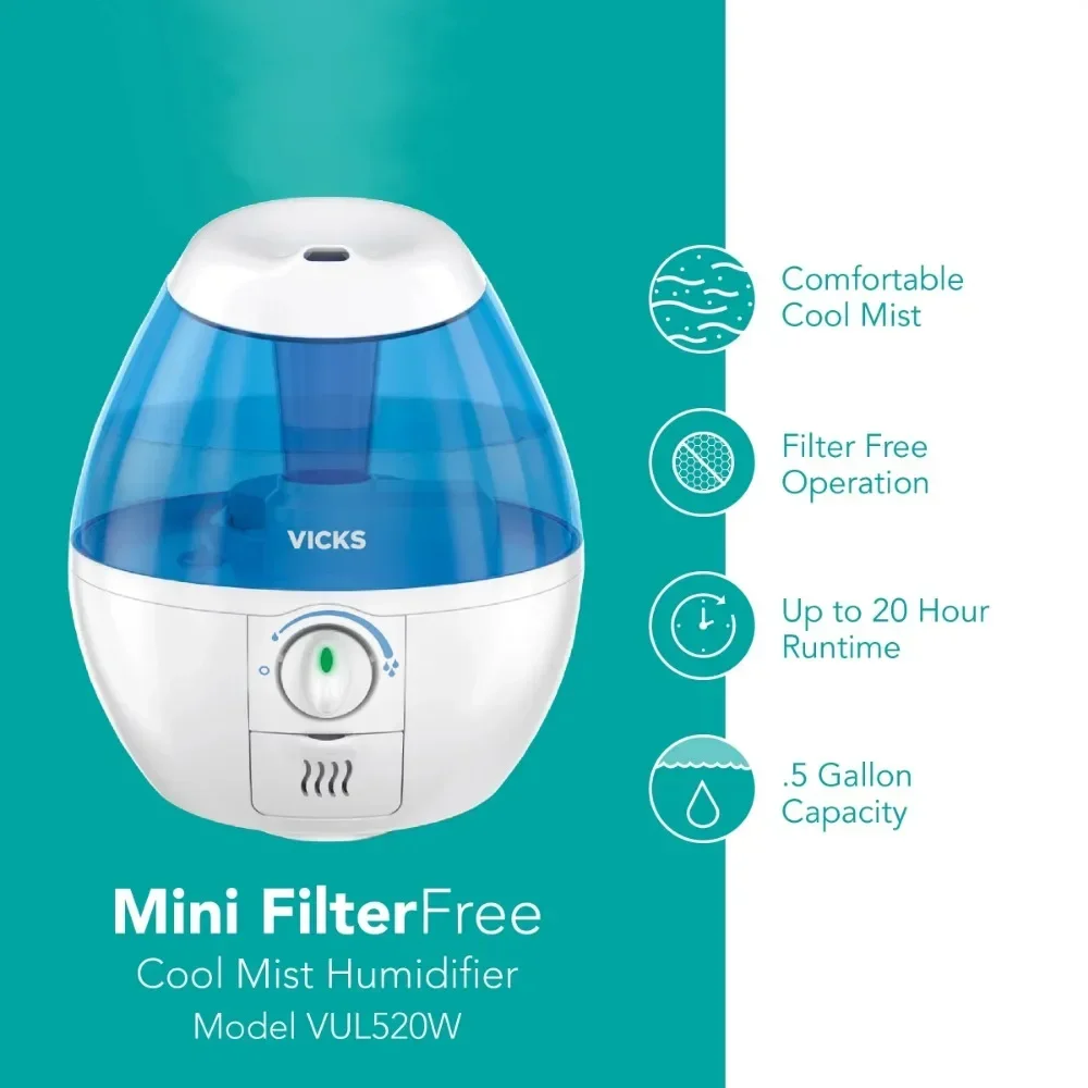 Mini Filter-Free Cool Mist Humidifier 250 Sq Ft White 3 Mini Filter-Free Cool Mist Humidifier 250 Sq Ft White 3