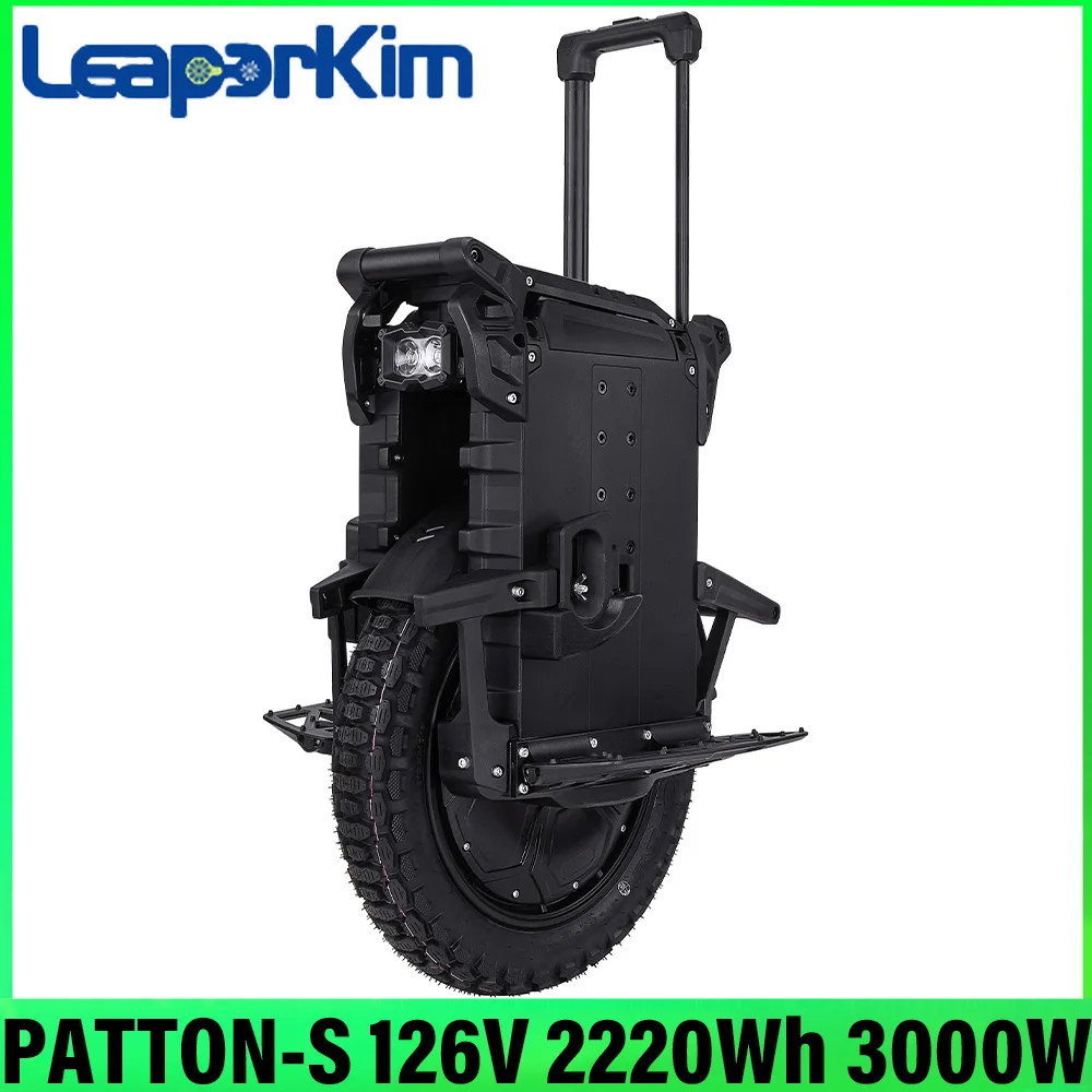 Newest Leaperkim Veteran Patton S 126V 2220wh 50S Battery Smart BMS Motor 3000W Rated power Knobby Tires 18inch Unicycle