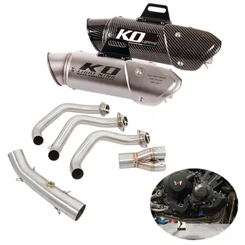 Motorcycles Complete Exhaust Muffler Header Front Link Pipe Steel Slip On Without DB Killer For Yamaha FJ09 15-20 XSR900 16-20