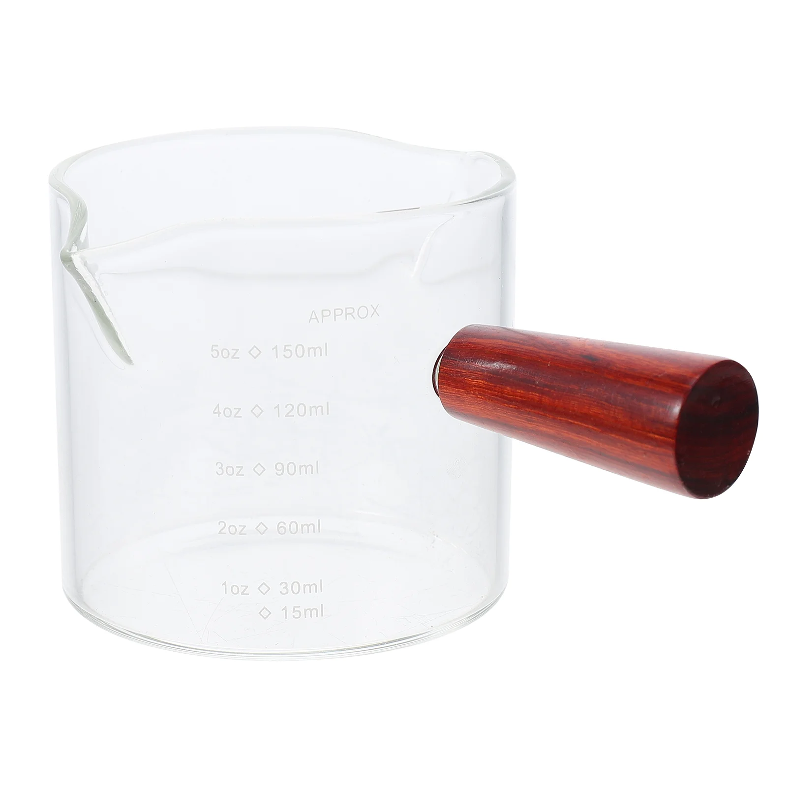 Measuring Cup Double Mouth Coffee Clear Scale Jug with Wooden Handle |