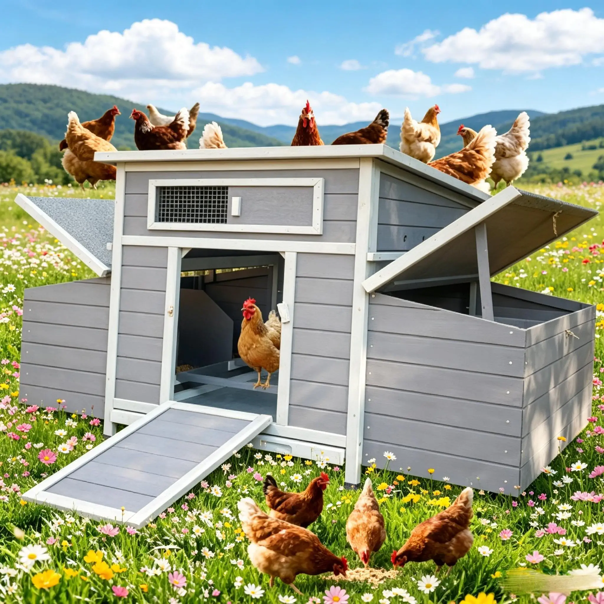 Large Wooden Chicken Coop 1