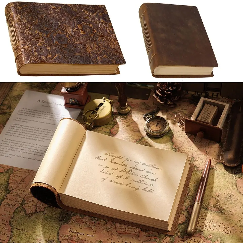 Drawing Sketchbook Handmade Embossed Genuine Leather