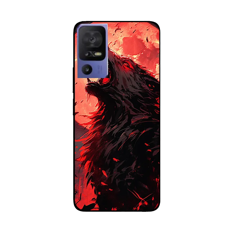 Floral Wolf Soft Silicone Shockproof Phone Case