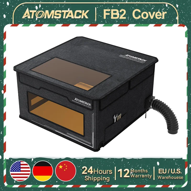

Atomstack FB2 Enclosure Foldable Dust-Proof Cover Universal Laser Engraver Fireproof Protective Box 2M Smoke Pipe for X30 X20 D1
