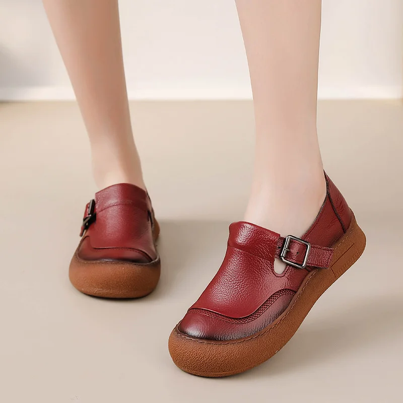 Neue authentische Leder-Slipper-Flats für Damen, alte perforierte, atmungsaktive Mokassins für Damen, exquisite geprägte Rosen-Loafer-Schuhe – Detail 36