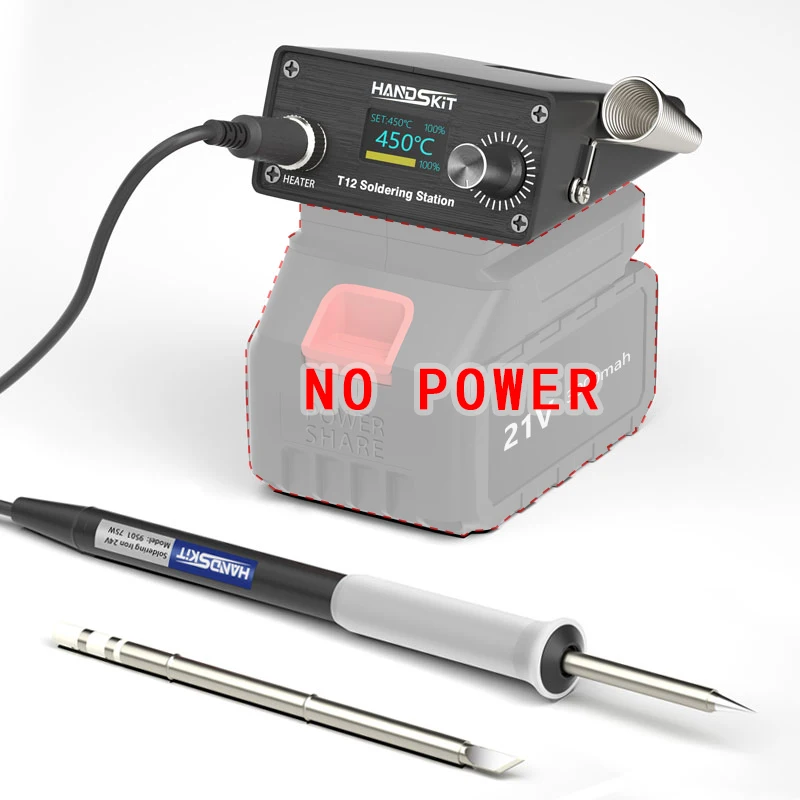 T12 Soldering Station LCD Digital Temp Adjust Soldering Iron Equipment Portable Home Electronics Repair Rework Tool Set No Power 1