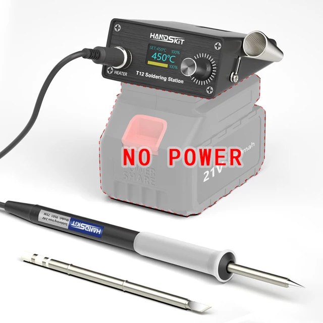 T12 Soldering Station LCD Digital Temp Adjust Soldering Iron Equipment Portable Home Electronics Repair Rework Tool Set No Power 1