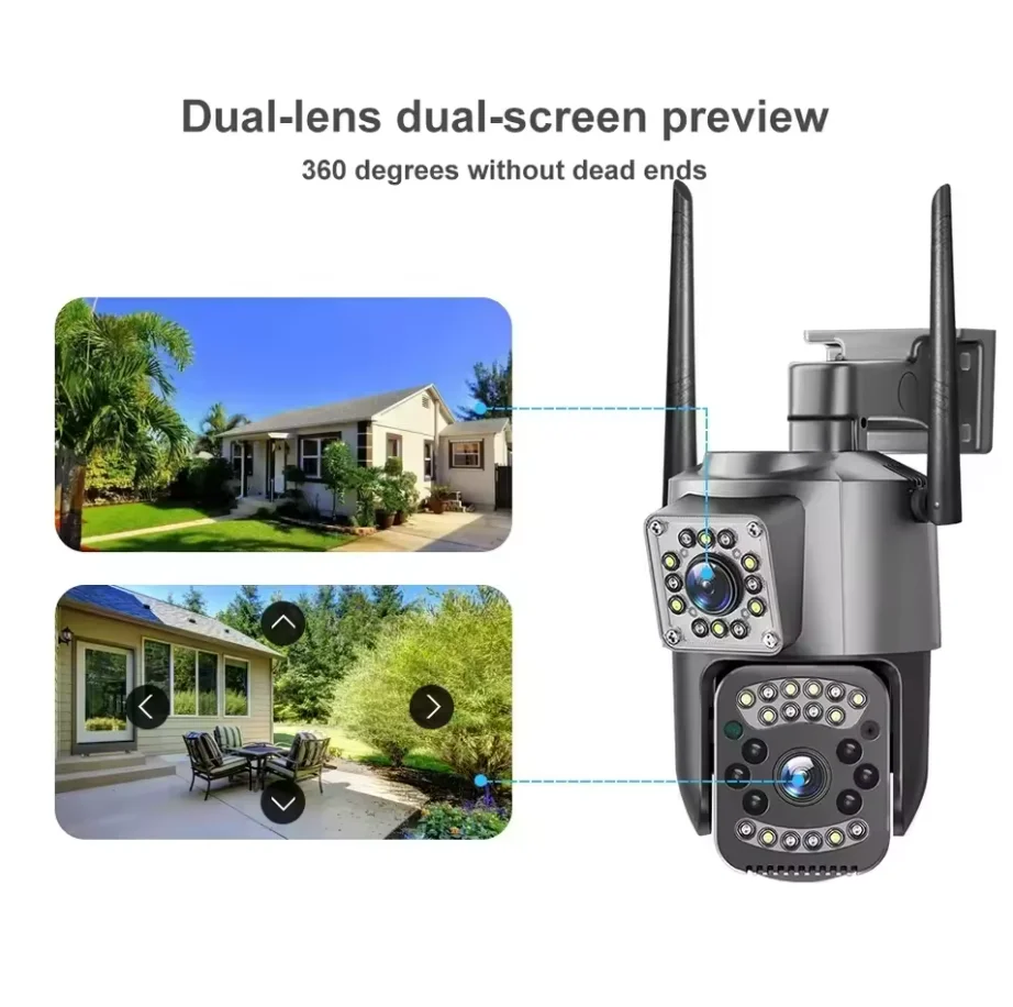 CCTV Security Protection 4K 8MP Dual Lens WiFi IP Camera Night Vision Ai Human Detect PTZ Outdoor Video Wireless Camara 3