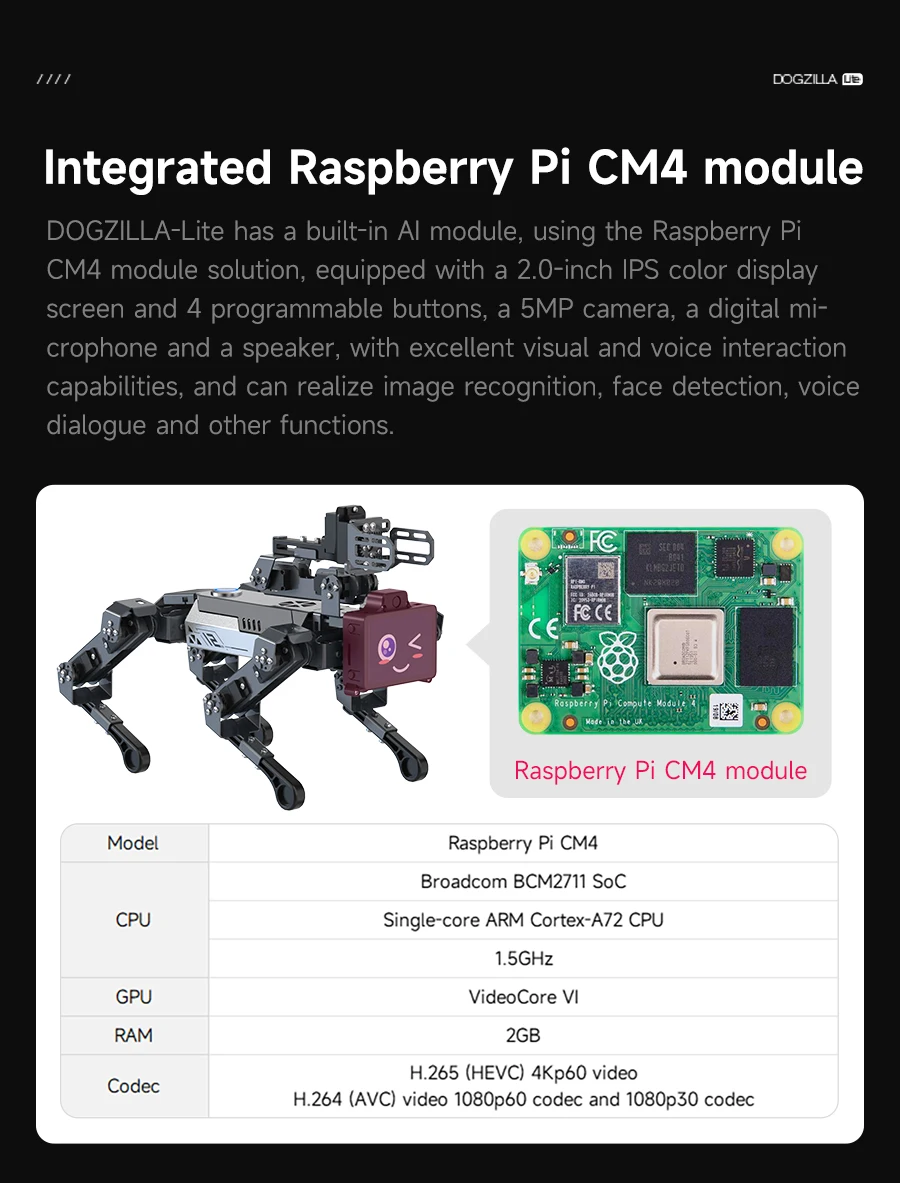 S76a7c6c8ec8743ccbf63c838e2e5d777p DOGZILLA Lite 로봇 개 AI 비전 Raspberry Pi 교육 장난감
