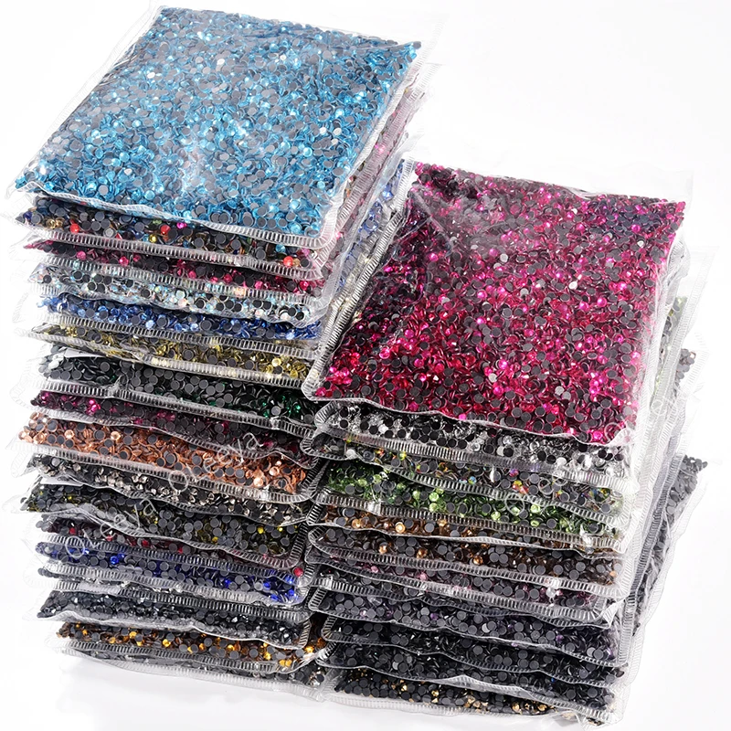 

Ss6-ss30 Hot Sale Colors Wholesale In Bulk Dmc Hotfix Flatback Crystals Glass Strass For Diy Nail Accessories