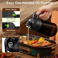 2-in-1 Glass Oil Dispenser & Sprayer 16oz Leakproof Olive Oil Bottle for Cooking Air Fryer BBQ Baking Salad 5