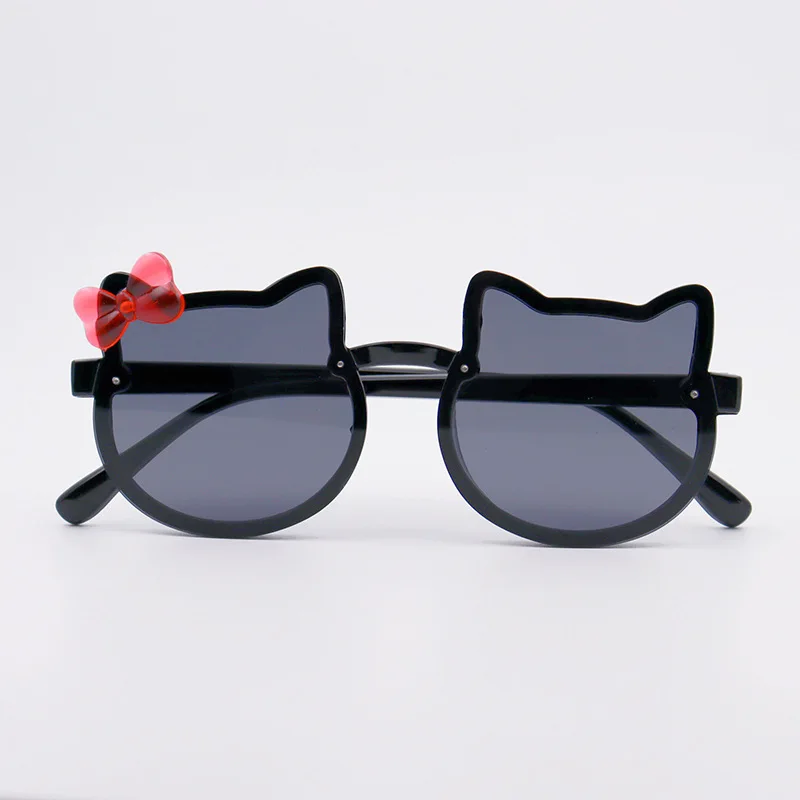 Gradient UV Resistant Sunglasses for Girls with Cute Cartoon Design