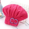 6 Colors Microfiber Solid Quickly Dry Hair Hat Hair Turban Women Girls Ladies Cap Bathing Drying Towel Head Wrap Hat 29X30cm 1