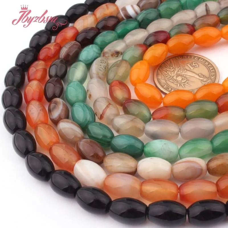 

Column Olivary Agate Beads Natural Stone 15 inches for DIY Accessories Charm Necklace Bracelet Jewelry Making 8x12/10x14/6x25mm