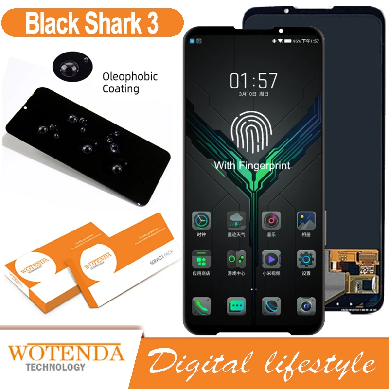 Сменный ЖК-дисплей AMOLED 6 67 ''для Xiaomi Black Shark 3 сенсорный экран с дигитайзером в
