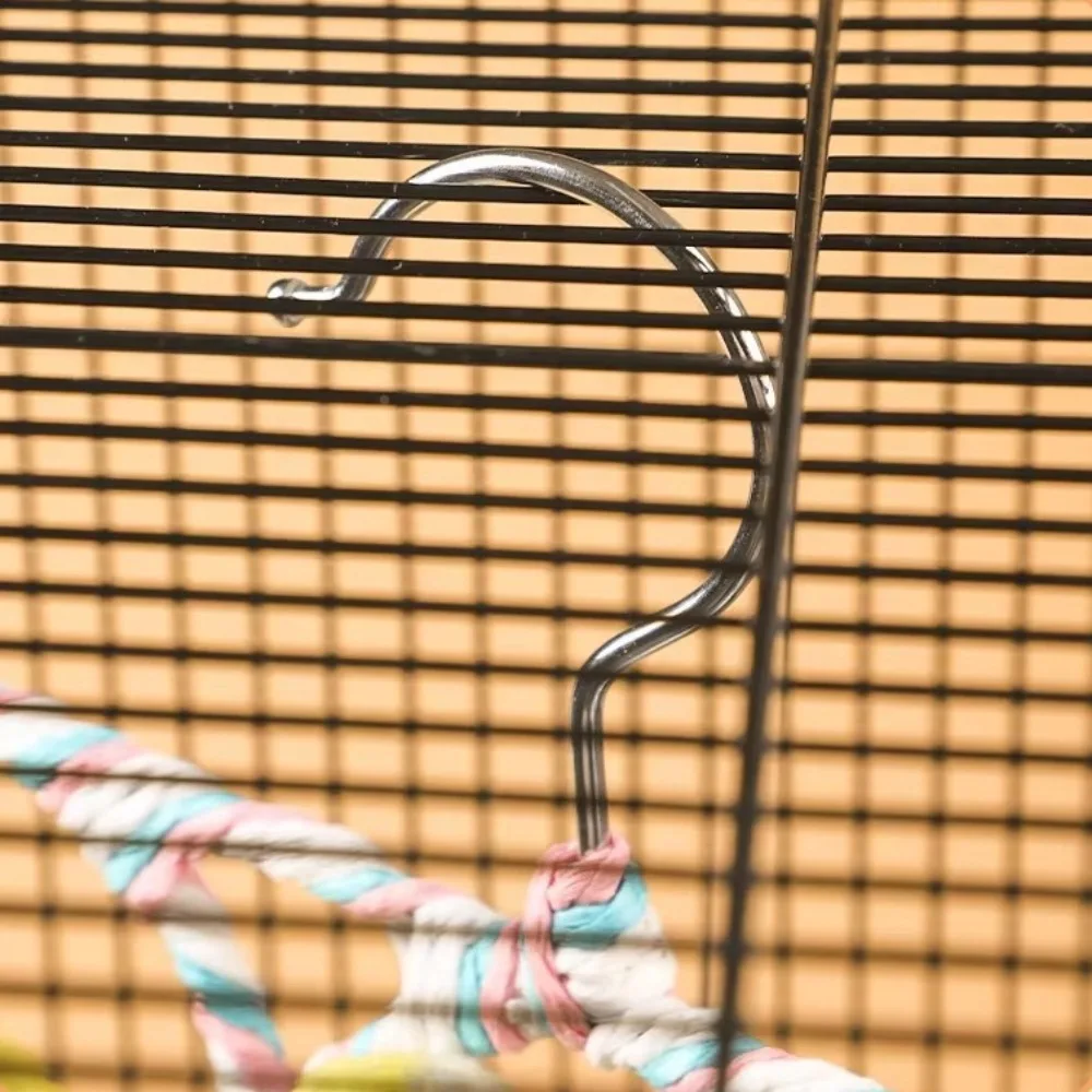 Parrot Toys Woven Cotton Rope Swing,Pet Bird Climbing Toy,Colorful Hanging Rings,New Hanging 9 Rings Parrot Bird Play Toy