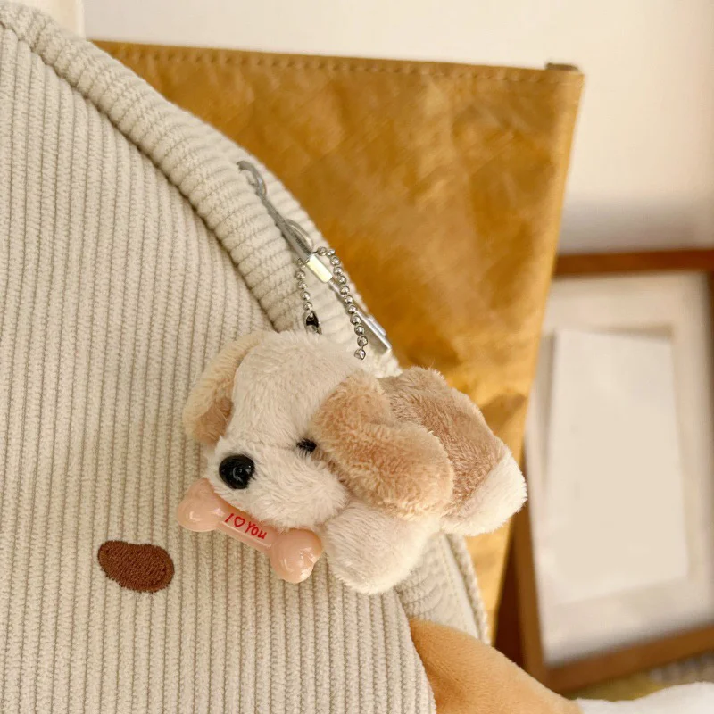1 Stück niedlichen Plüsch Knochen Welpen Hund Puppe Schlüssel bund Anhänger Rucksack Behänge Dekoration Auto Schlüssel bund Zubehör Geschenke