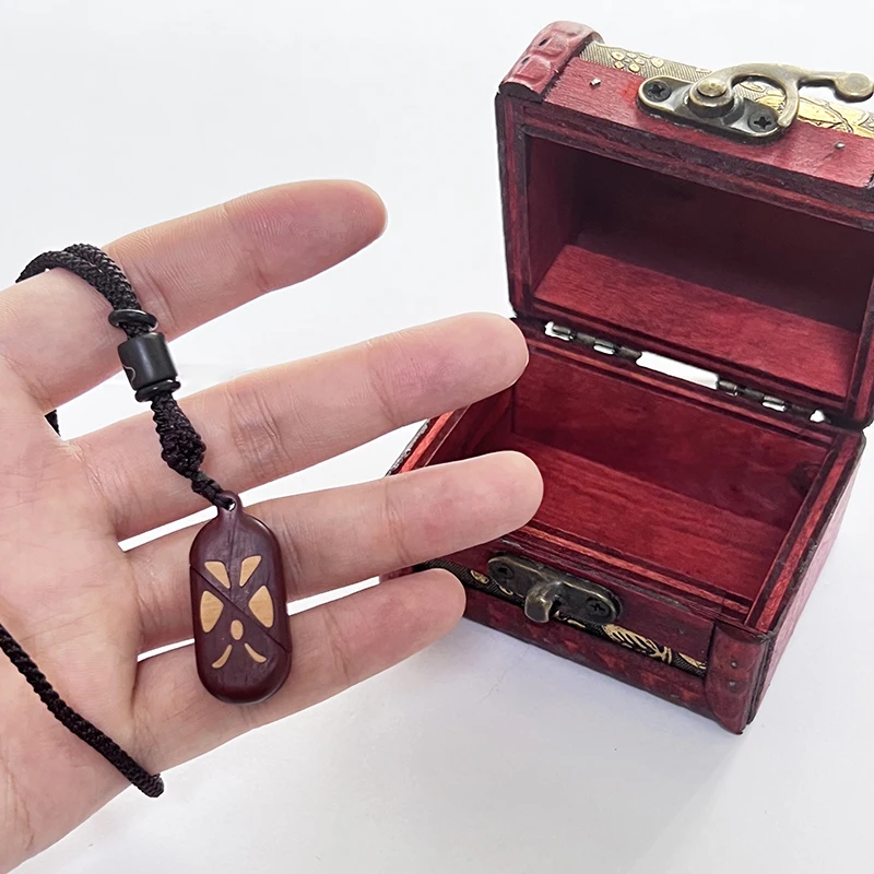 The Illusionist Cosplay Wood Necklace Locket Pendant Couple Lovers Custom Photo Handmade Unisex Jewelry Prop 3